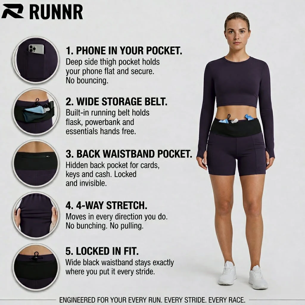 High-Rise Running Tights with Built-In Belt - Image 4