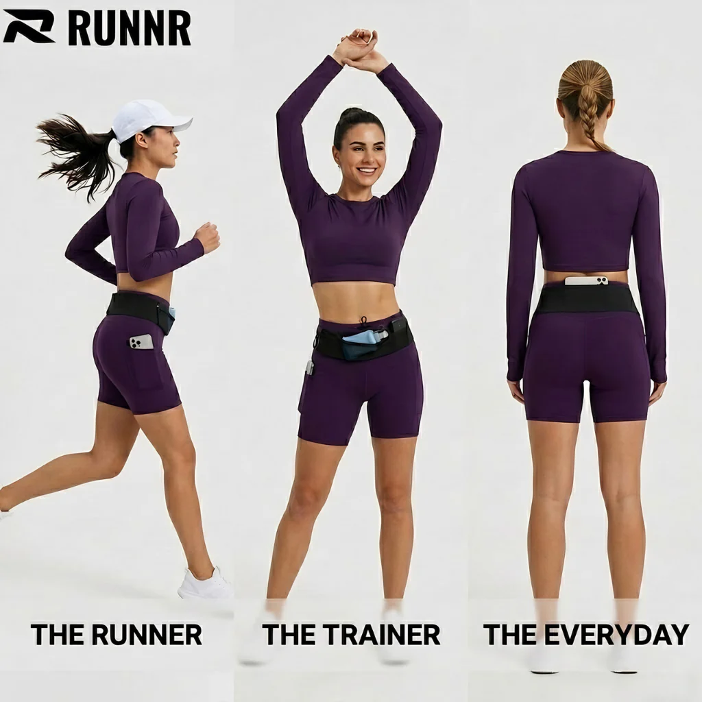 High-Rise Running Tights with Built-In Belt - Image 6
