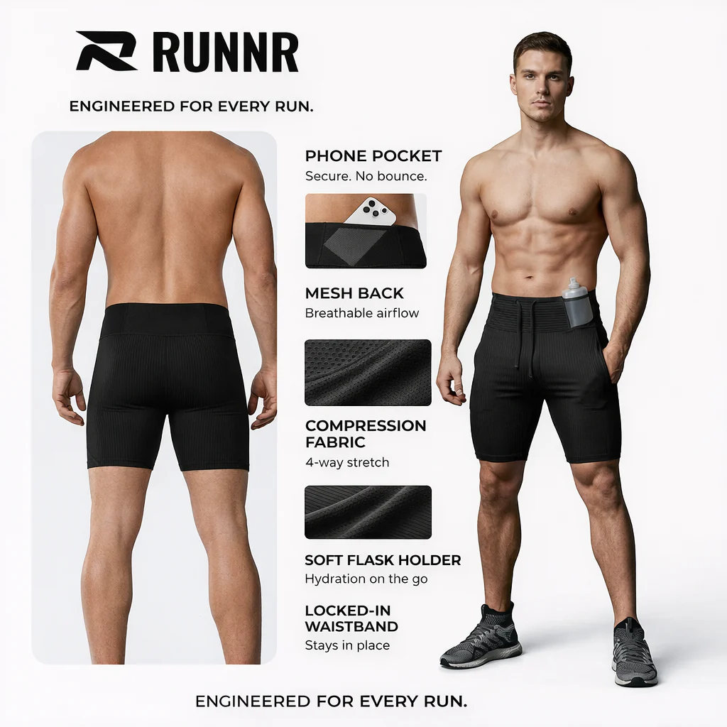 RUNNR™ Compression Double-Deck Shorts – Elite Fit for Running & Training - Image 4