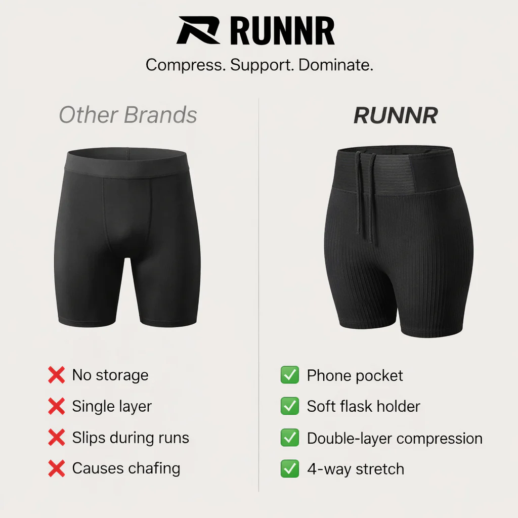 RUNNR™ Compression Double-Deck Shorts – Elite Fit for Running & Training - Image 6
