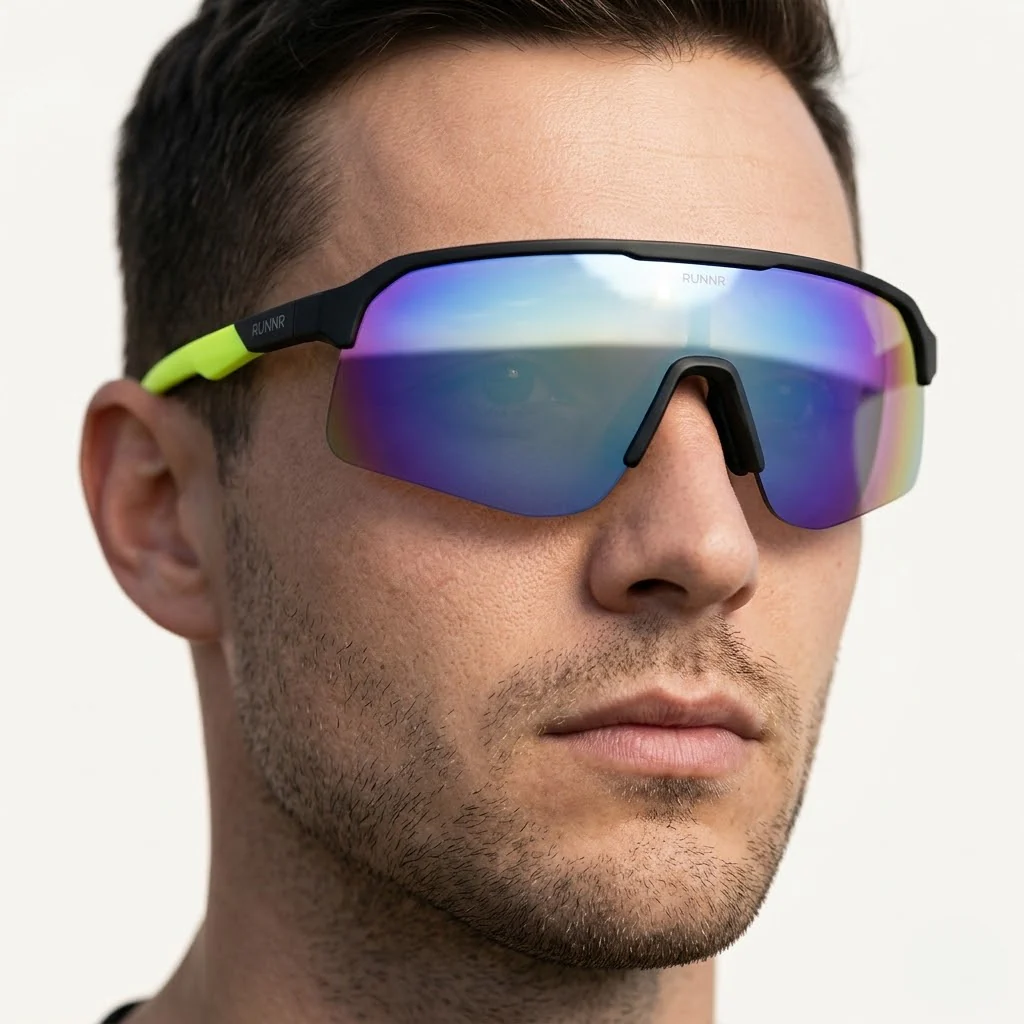 RUNNR AeroShield™ Sports Sunglasses — UV400 Protection · Anti-Fog · Mirrored Wraparound Lens - Image 3