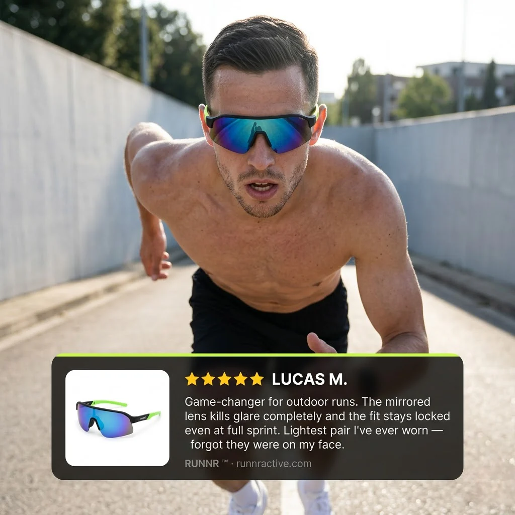 RUNNR AeroShield™ Sports Sunglasses — UV400 Protection · Anti-Fog · Mirrored Wraparound Lens - Image 5