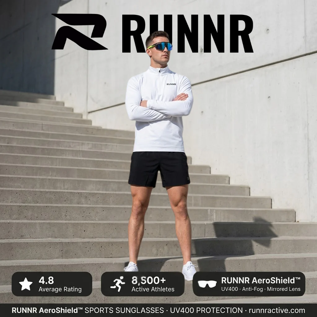 RUNNR AeroShield™ Sports Sunglasses — UV400 Protection · Anti-Fog · Mirrored Wraparound Lens - Image 7