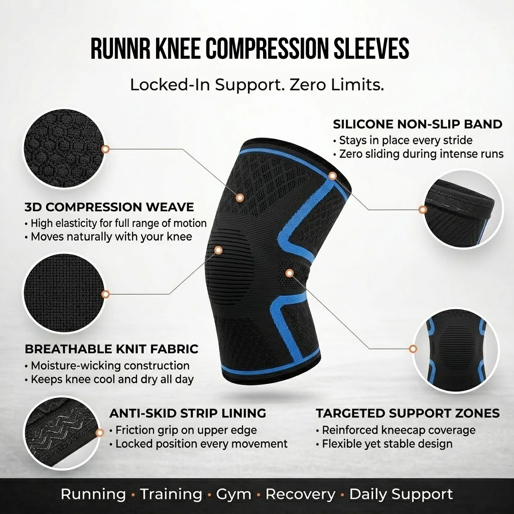 RUNNR Knee Compression Sleeves (Pair) - Image 4