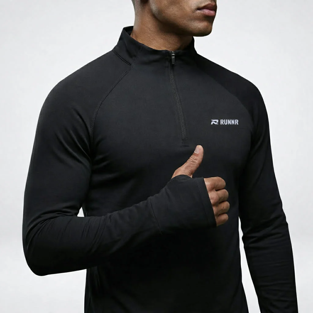 RUNNR Quarter-Zip Long Sleeve — Breathable, Quick-Dry & Watch-Ready - Image 3