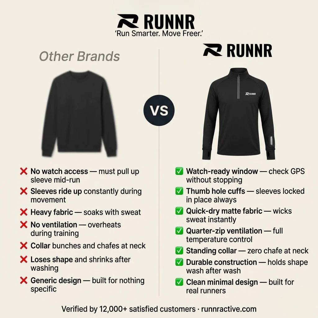 RUNNR Quarter-Zip Long Sleeve — Breathable, Quick-Dry & Watch-Ready - Image 6