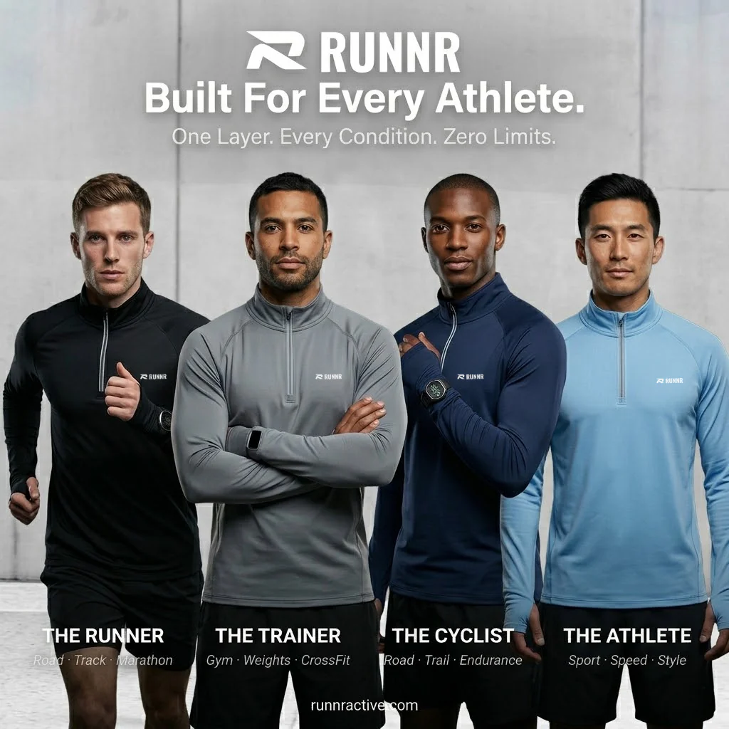 RUNNR Quarter-Zip Long Sleeve — Breathable, Quick-Dry & Watch-Ready - Image 7