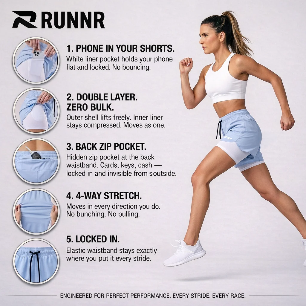 RUNNR Women 2-in-1 Running Shorts - Image 4