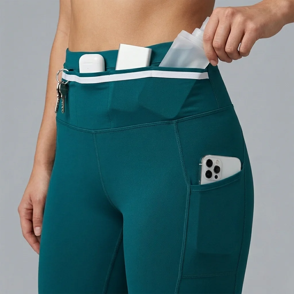 RUNNR Women’s High-Rise Running Tights with Built-In Belt - Image 3