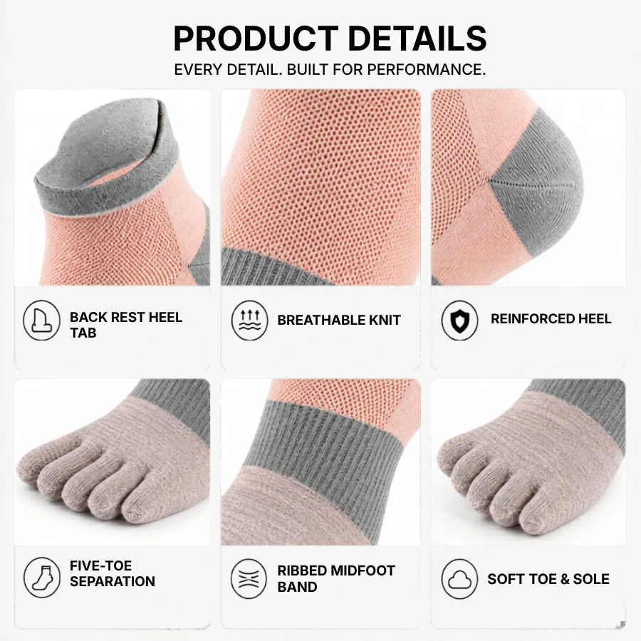 RUNNR Women's Five-Toe Running Socks - Image 4
